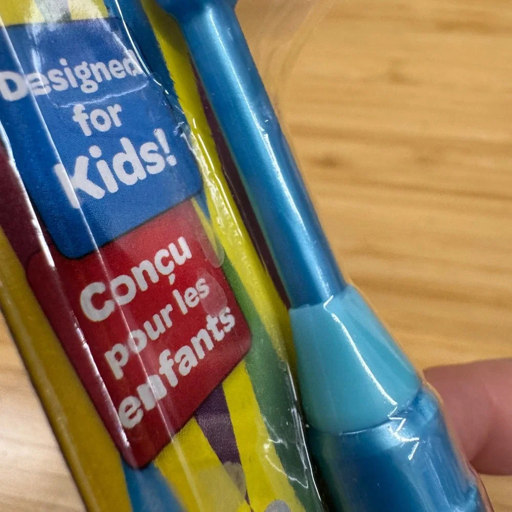 GUM Crayola Kids Toothbrush Metallic Blue Soft Bristles Suction‎ Cup Base New